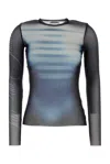 Jean Paul Gaultier Printed Tulle Top In Gray