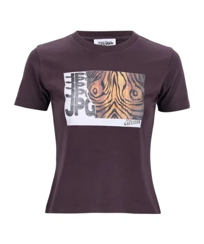 Jean Paul Gaultier Printed Wood Babby T Shirt In Purple