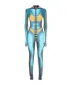 Jean Paul Gaultier Printed Zipper Jumpsuit In Multi