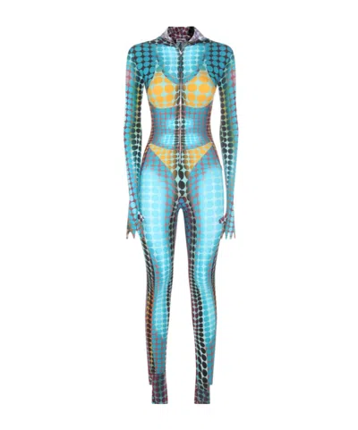 JEAN PAUL GAULTIER PRINTED ZIPPER JUMPSUIT