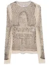 Jean Paul Gaultier Knit-print T-shirt In Beige