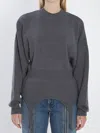 Jean Paul Gaultier Pullover With Lingerie Garter In Gray
