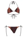 Jean Paul Gaultier Python Print Triangle Halterneck Bikini Set In Multi