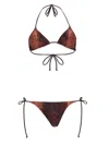 Jean Paul Gaultier Python Print Triangle Halterneck Bikini Set In Brown