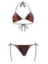 Jean Paul Gaultier Python Print Triangle Halterneck Bikini Set In Multi