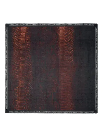 Jean Paul Gaultier Python Print Logo Scarf In Multi