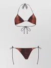 Jean Paul Gaultier Python Print Triangle Halterneck Bikini Set In Brown