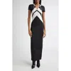 Jean Paul Gaultier Quarter Zip Short Sleeve Body-con Hoodie Dress In Black