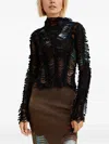 Jean Paul Gaultier Raw Edges Hoodie In Black