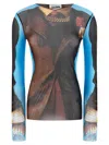 Jean Paul Gaultier Re Edition Tennis Mesh Graphic Top In Multi