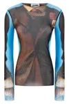 Jean Paul Gaultier Re Edition Tennis Mesh Graphic Top In Multi