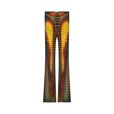 Pre-owned Jean Paul Gaultier Re-edition Flare Trousers 'orange/blue/brown' | Multi-color | Women's Size Xs