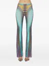 Jean Paul Gaultier Re-edition Flared Printed Trousers In Blue