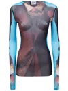 Jean Paul Gaultier Re Edition Tennis Mesh Graphic Top In Multi