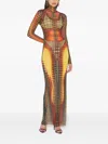Jean Paul Gaultier "re-edition: Long Dress" High Neck With Long Sleev In Yellow