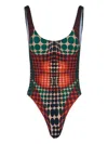 Jean Paul Gaultier Re-edition Printed Swimsuit In Red