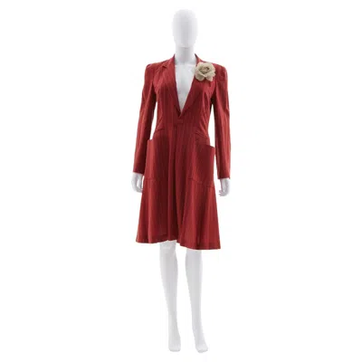 Pre-owned Jean Paul Gaultier Red Pinstripe Linen Jacket, Ss 1993