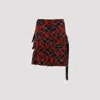 Jean Paul Gaultier Pleated Mesh Short Skirt Printed Distorted Tartan In Red