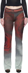 Jean Paul Gaultier Red 'the Blurry Roses' Lounge Pants