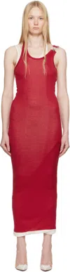 Jean Paul Gaultier Sleeveless Dress In 3003-red/ecru