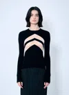 Jean Paul Gaultier Rib Sweater With Transparent Panels In Black