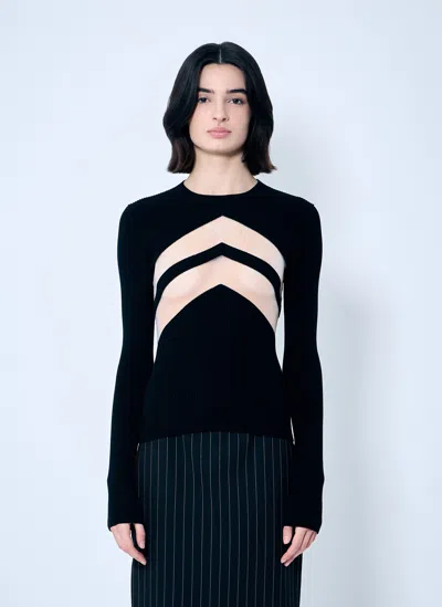 JEAN PAUL GAULTIER RIB SWEATER WITH TRANSPARENT PANELS