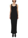 Jean Paul Gaultier Womens Black Ribbed Scoop-neck Cotton-jersey Midi Dress In Black