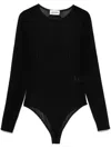 Jean Paul Gaultier The Morphing Pinstripe Bodysuit In Black