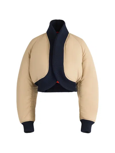 Jean Paul Gaultier Ribbed Bomber Jacket In Animal Print
