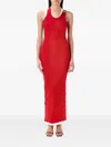 Jean Paul Gaultier Layered Cotton Ribbed Dress In Red