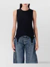 Jean Paul Gaultier Cotton Ribbed Tank Top With Lingerie Garter Clothing In Black