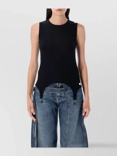 JEAN PAUL GAULTIER RIBBED COTTON LINGERIE GARTER TOP