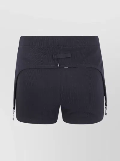 Jean Paul Gaultier Ribbed Cotton Mini Short With Lingerie Garter