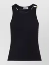 Jean Paul Gaultier Tank Top With Gold-tone Hardware And Ribbed Texture In Black