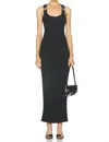 Jean Paul Gaultier Ribbed Dress With Overall Buckles In Black In Black