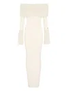 Jean Paul Gaultier Ribbed-knit Faux Fur-trimmed Maxi Dress In Brown