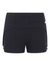 Jean Paul Gaultier Cotton Ribbed Mini Short With Lingerie Garter Clothing In Blue