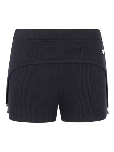 JEAN PAUL GAULTIER RIBBED GARTER-DETAIL SHORTS