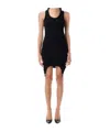 Jean Paul Gaultier Mini Dress Rib Cotton Lingerie Garter In Black