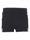 Jean Paul Gaultier Ribbed-garter Shorts In Black