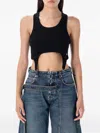 Jean Paul Gaultier Cotton Ribbed Bra With Lingerie Garter Clothing In Black