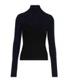 Jean Paul Gaultier Ribbed Merino Wool Turtleneck Sweater In Black