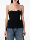 Jean Paul Gaultier Fitted Wool-blend Ribbed Knit Top In Black