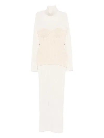 Jean Paul Gaultier Ribbed-knit Corset Dress