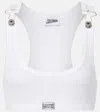 Jean Paul Gaultier Crop Tank Top With Overall Clipcrop Tank Top With Overall Clip And Gaultier Patch In White