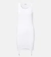 Jean Paul Gaultier Sleeveless Mini Dress With Garter-style Hem In White