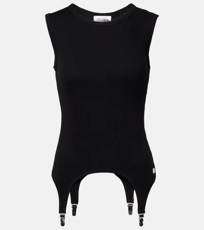 Jean Paul Gaultier Ribbed-knit Cotton Jersey Tank Top In Animal Print