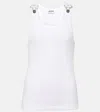 Jean Paul Gaultier Ribbed Texture Sleeveless Tank Top With Double Buckle Hardware In White