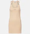 Jean Paul Gaultier Womens Nude Ribbed Sleeveless Cotton-jersey Mini Dress In Neutral