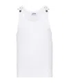 Jean Paul Gaultier Ribbed Tank Top With Overall Buckles In White